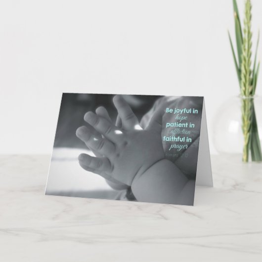 Zwart-wit bidden Baby handen Kaart (Voorkant)