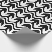 Zwart-wit bidirectioneel golfpatroon cadeaupapier (Hoek)
