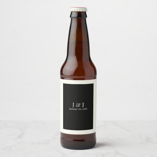 Zwart-wit bier/cider flesetiket bier etiket (Voorkant)