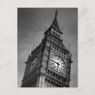 Zwart-wit Big Ben Europe Reiskunstfoto Briefkaart