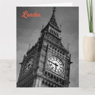 Zwart-wit Big Ben Europe Reiskunstfoto Kaart