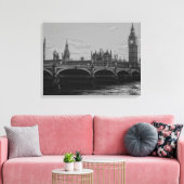 Zwart-wit Big Ben Tower Palace of Westminster Canvas Afdruk (Insitu (Woonkamer))