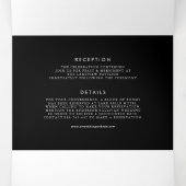 Zwart-wit bij laatste minimalistische scriptbruilo drieluik uitnodiging (Binnenkant midden)