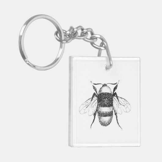 Zwart-wit  bij tekening sleutelhanger (Voorkant Links)