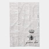 Zwart-wit  bijenkoningin 🐝 theedoek (Verticaal)