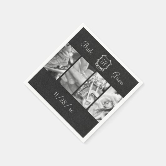 Zwart & Wit Biker Huwelijk Custom Papieren servett Servet (Hoek)