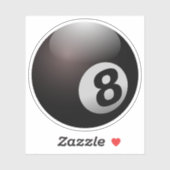 Zwart-wit biljart acht bal sticker (Vel)