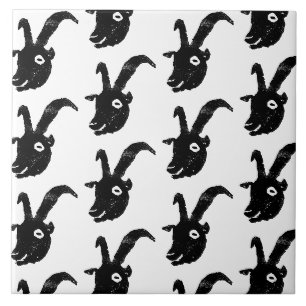 Zwart-wit Billy geitenaardappel Print Tegeltje
