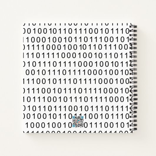 Zwart wit binair getal Bullet Journal Notitieboek (Achterkant)