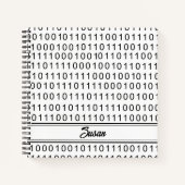 Zwart wit binair getal Bullet Journal Notitieboek (Voorkant)