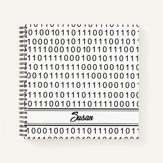 Zwart wit binair getal Bullet Journal Notitieboek (Voorkant)
