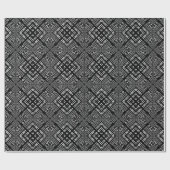 Zwart-wit binaire fractie cadeaupapier (Vlak)