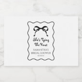 Zwart-wit binden van de knoop Vrijgezellenfeest Likeurfles Etiket (Enkel label)