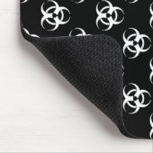 Zwart-wit biohazard Mousepad met aangepaste tekst Muismat (Hoek)