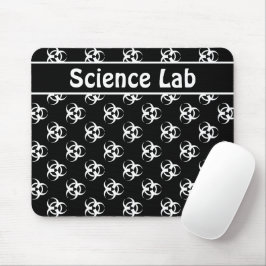 Zwart-wit biohazard Mousepad met aangepaste tekst Muismat