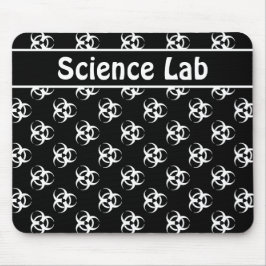 Zwart-wit biohazard Mousepad met aangepaste tekst Muismat