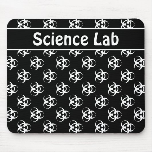 Zwart-wit biohazard Mousepad met aangepaste tekst Muismat (Voorkant)