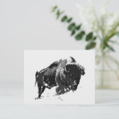 Zwart-wit Bison/buffalo Briefkaart (Staand voorkant)