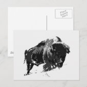 Zwart-wit Bison/buffalo Briefkaart (Voorkant / Achterkant)