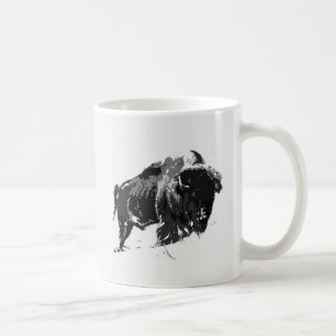 Zwart-wit Bison/buffalo Koffiemok