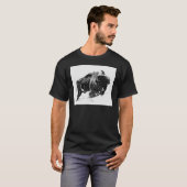Zwart-wit Bison/buffalo T-shirt (Voorkant volledig)