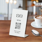  Zwart Wit Bistro QR Code Reclamebord Met Voetstuk