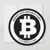 Zwart-wit Bitcoin Symbool Aangepast Kaart (Voorkant)