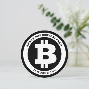 Zwart-wit Bitcoin Symbool Aangepast Kaart