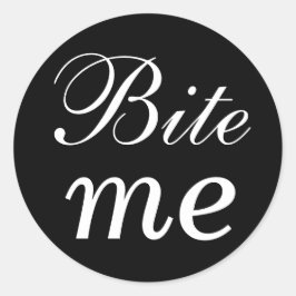 Zwart-wit bite me Sticker