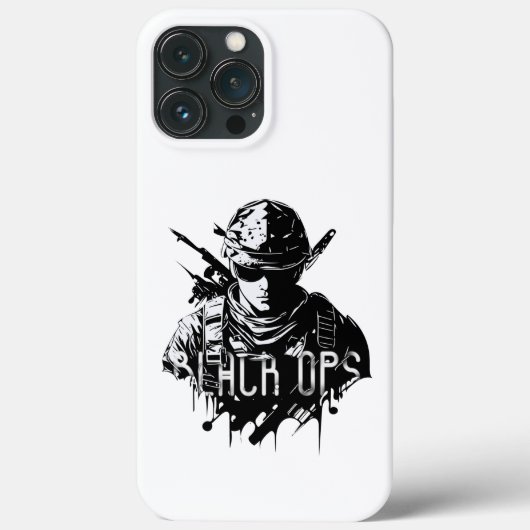 Zwart-wit Black Ops iPhone 13 Pro Max Hoesjes (Achterkant)