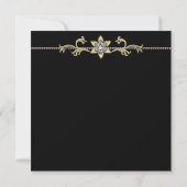 Zwart-Wit Black Tie Zakelijk Feest Kaart (Achterkant)