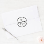 Zwart-wit blad handgemaakte suiker scrub labels (Envelop)