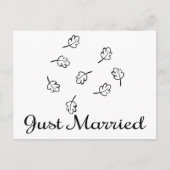 Zwart-wit blad net getrouwd bruidsbladeren aankondigingskaart (Voorkant)