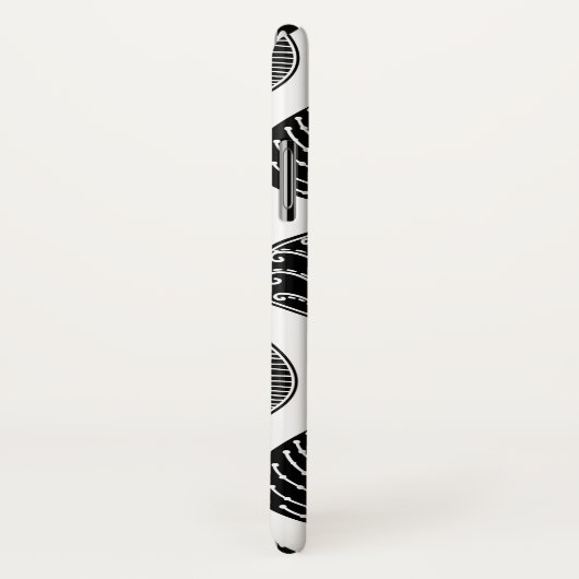 Zwart-wit blad patroon en naam Case-Mate iPhone case (Achterkant / rechts)