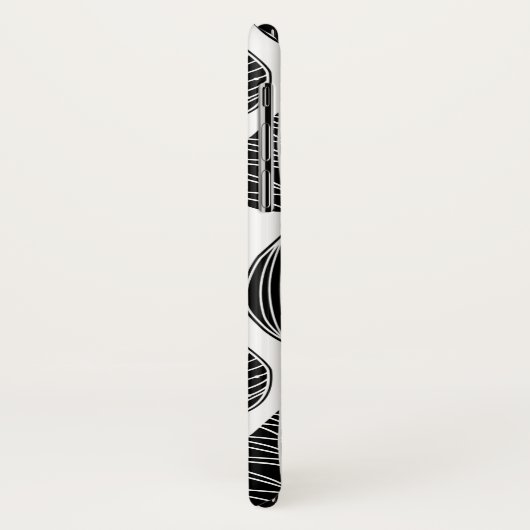 Zwart-wit blad patroon en naam Case-Mate iPhone case (Achterkant/links)