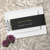 Zwart Wit Bladblad Rand Namen Datum Uitnodigingen Wikkel