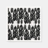 Zwart-wit bladeren ontwerp servet (Voorkant)