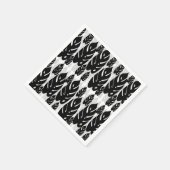 Zwart-wit bladeren ontwerp servet (Hoek)