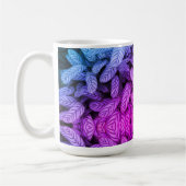 Zwart-wit bladpatroon koffiemok (Links)