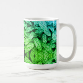 Zwart-wit bladpatroon koffiemok