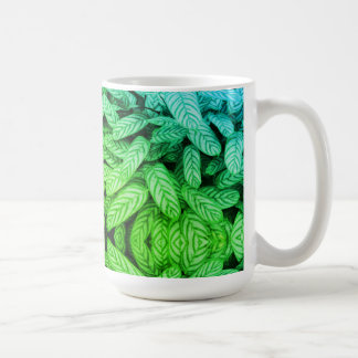 Zwart-wit bladpatroon koffiemok