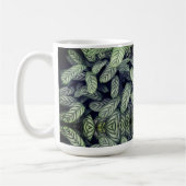 Zwart-wit bladpatroon koffiemok (Links)