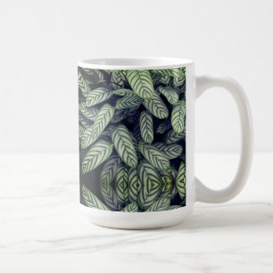 Zwart-wit bladpatroon koffiemok