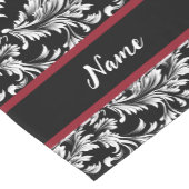 Zwart-wit bladpatroon korte tafelloper (Hoek)