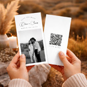 Zwart & Wit bladwijzer Modern QR-code foto Save The Date