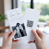 Zwart & Wit bladwijzer Modern QR-code foto Save The Date