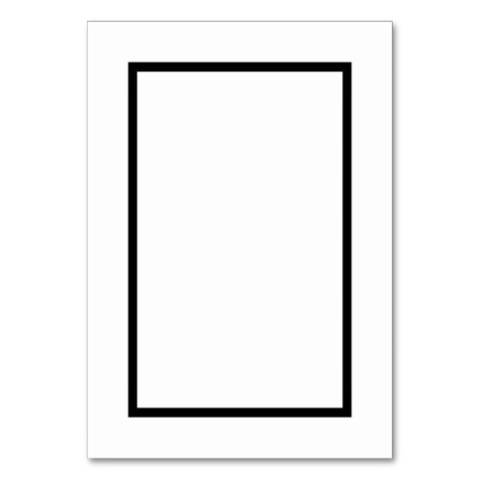 Zwart & Wit Blank Tafelnummer Kaart (Achterkant)