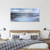 Zwart Wit Blauw Abstract Zeegezicht Canvas Afdruk (Insitu (Slaapkamer))