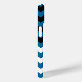 Zwart, wit & blauw Chevron patroon Case-Mate iPhone Case (Achterkant / Rechts)