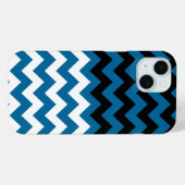 Zwart, wit & blauw Chevron patroon Case-Mate iPhone Case (Achterkant (horizontaal))